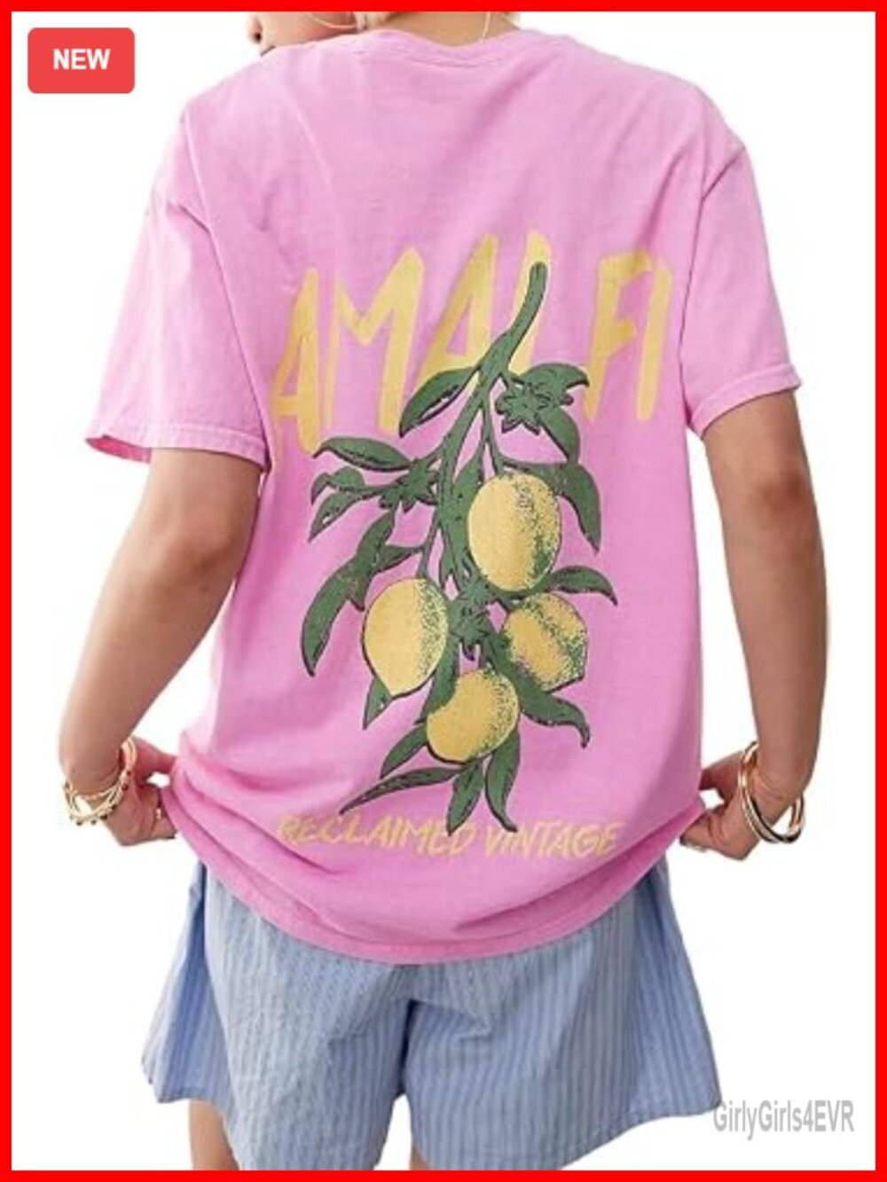 Womens Oversized Graphic T-Shirt Summer Cute Floral Fruit Short Sleeve